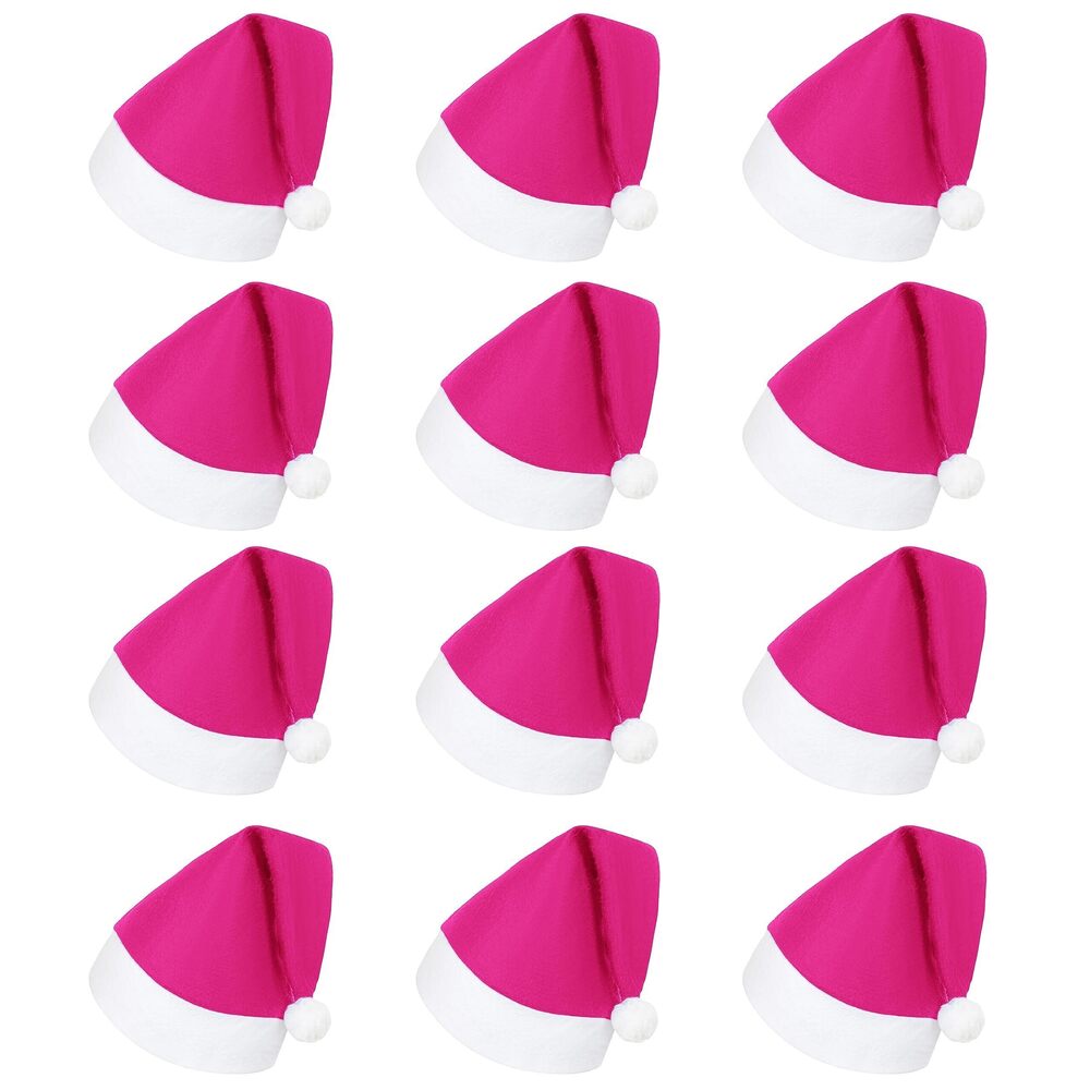 5170 Santa Hats Bulk for Adults,12pcs Christmas Hats Adults Universal Fit